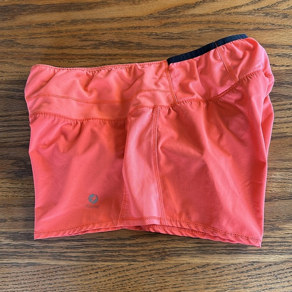 oiselle Roga Shorts 4 Coral Orange - Picture 4 of 10